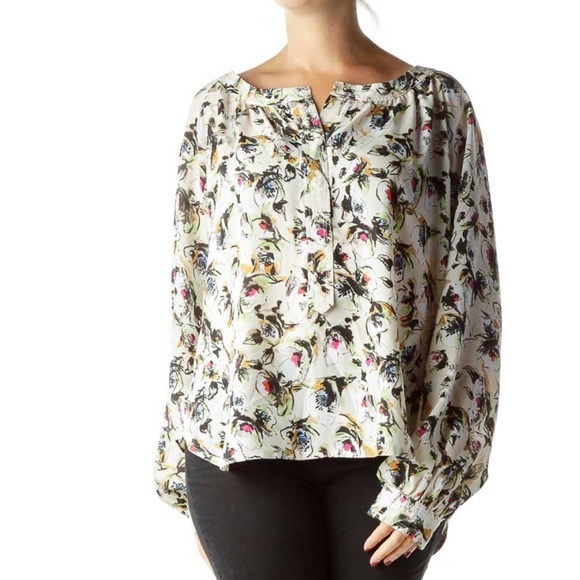 Women's Patterson J. Kincaid Beige Flower Print - Picture 1 of 8
